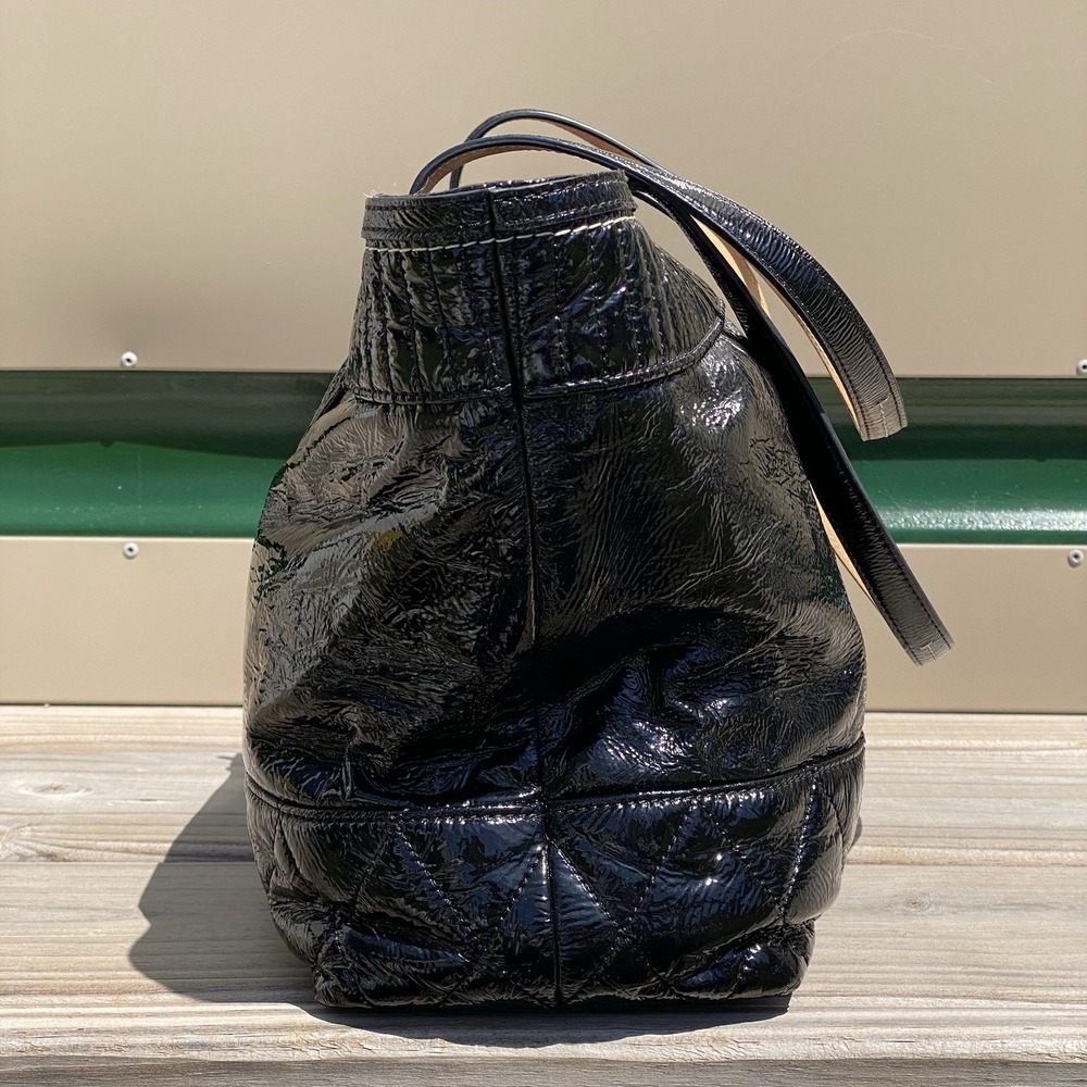 Coach Poppy Daisy Liquid Gloss Black Shoulder Bag Tote 18674 - Picture 7 of 16